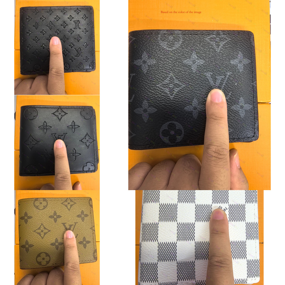 10A Designers MULTIPLE Wallet Paris Plaid Style Mens billfold Women Purse High-end Water ripple flowers SLENDER Wallets handbag With box dust bag ae