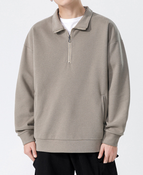 a478 Turtleneck Sweatshirt for Men Autumn and Winter Thickened Loose Trendy Solid