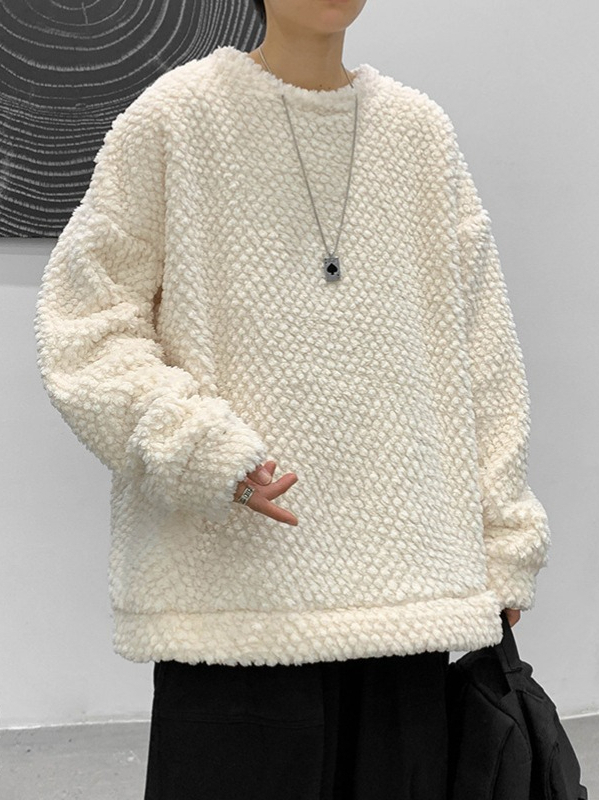 a599 Round Neck Sweatshirt for Men Spring and Autumn Style Loose Solid Color
