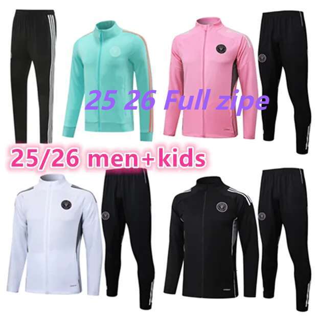 2026 New SUAREZ INTERS Miami Tracksuits For Men And Kids Long Sleeve Zip Jacket Football Training outdoor Uniform Chandal Survetement Design Free Sh