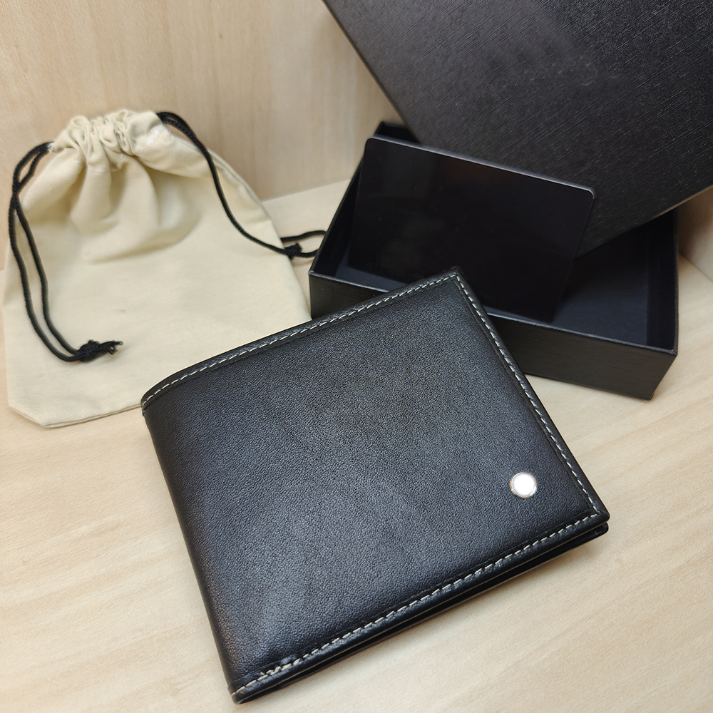 New high-end men's credit wallet business suit bag luxury brand designer bag soft leather folding handbag original box can accommodate (8+)-image-839594833
