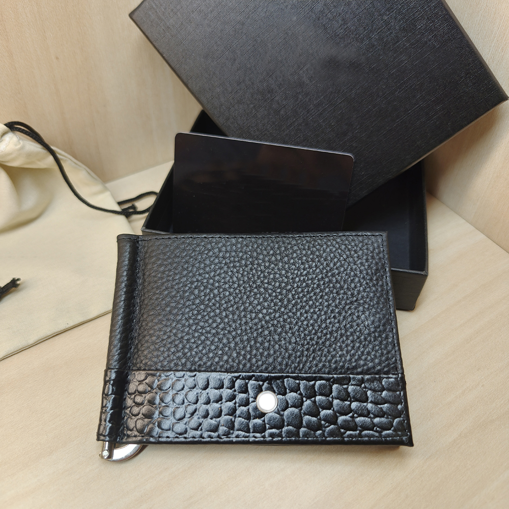 Luxury brand cardholder men's cash clip crocodile leather M handbag mini wallet original box large capacity card slot-image-860001768