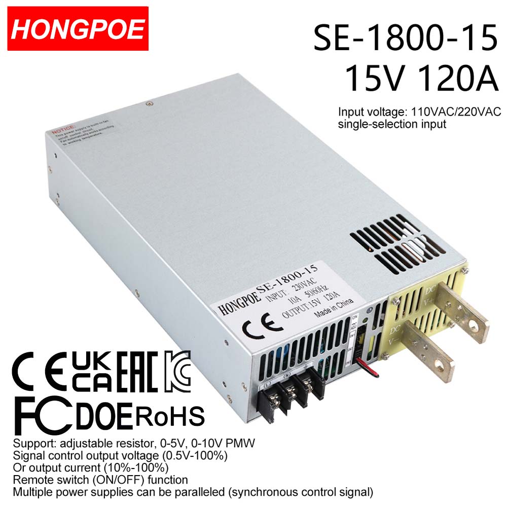 0-15V 120A 1800W Adjustable AC-DC 0-5V 0-10V PLC/PMV signal control transformer, suitable for motor/battery/solar/industrial control. CE certifie-image-1109295618