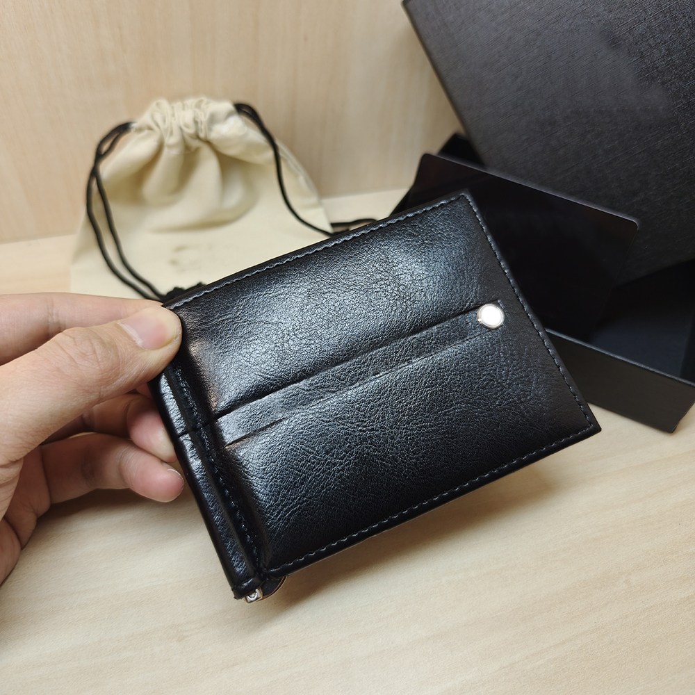 Luxury Designer Wallet Male Model Cardholder Genuine Leather M B Wallet Short Ultra Thin Portable Business Card Box Original Box