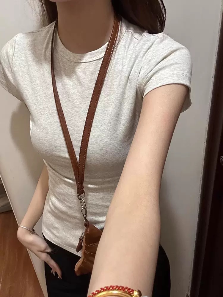 875 T-shirt d'été pour femme - Coupe ajustée en pur coton multicolore