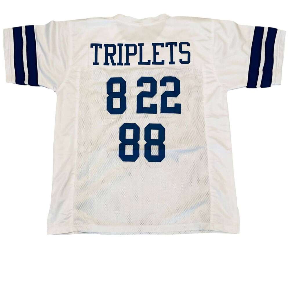 CUSTOM Sewn Stitched Triplets Football Jersey AIkman Irvin Smith Add any name number size XS-5XL 6XL