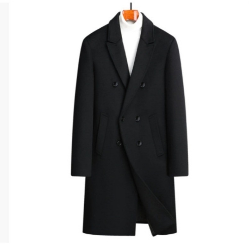 Autumn and Winter Thickened Mens Woolen Coat Loose Fashionable Windbreaker Doublebreasted Jacket 251226