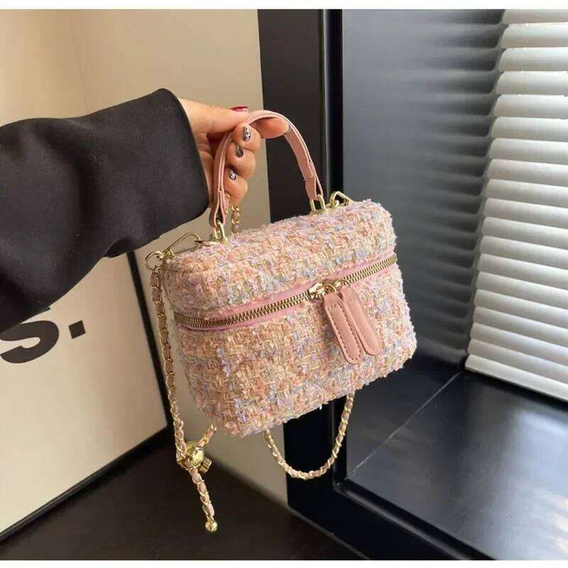 Boîte de luxe légère pour femmes, sac à bandoulière élégant avec chaîne exquise de qualité, Double fermeture éclair, mode High Street, sac à main