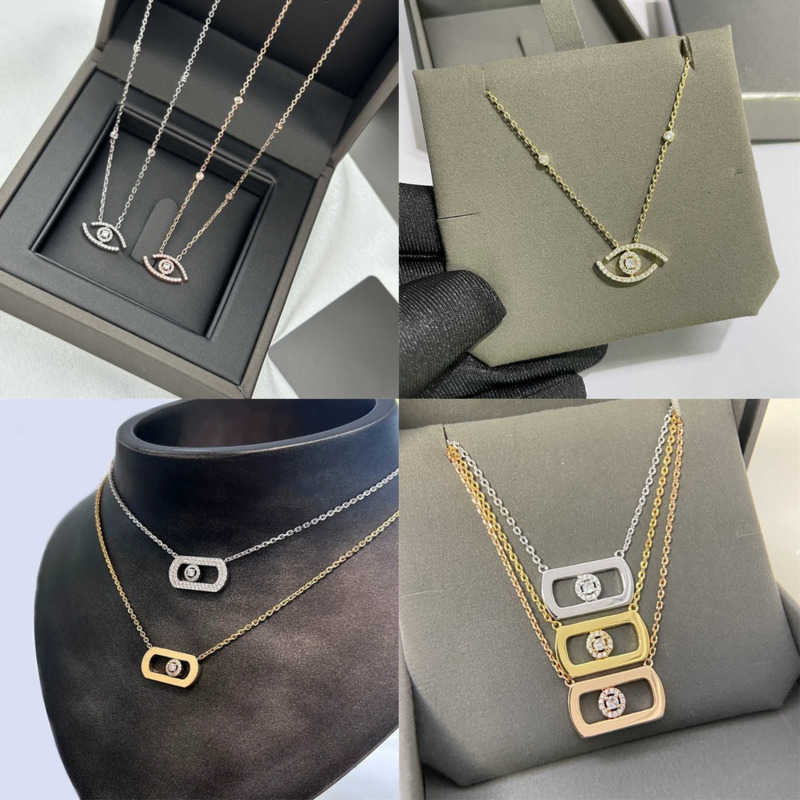 diamond necklace designer for women necklaces bijoux 18k Gold Plated Vintage French Style Choker Artdeco Oval Lucky Eye fashion Wedding Romantic Hol