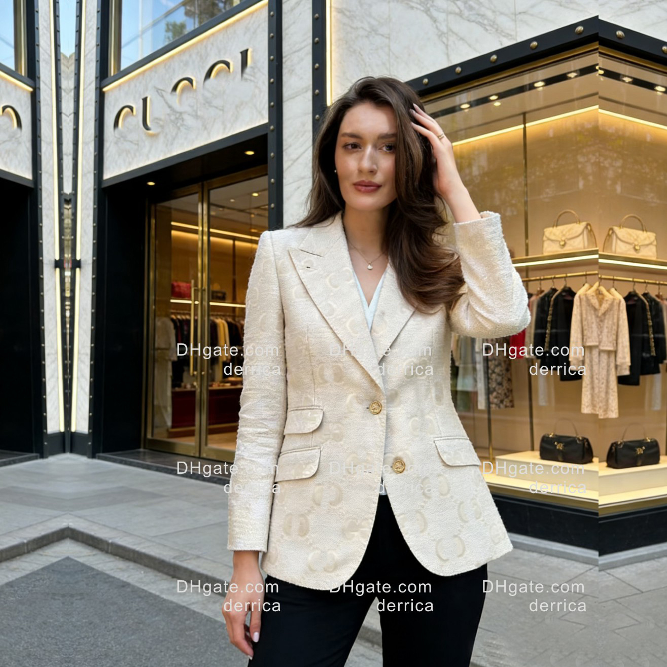 Costume de styliste pour femmes, vêtements, blazer, veste en jean avec lettres complètes, nouveaux hauts publiés au printemps
