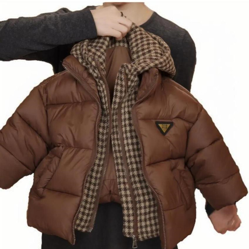 Manteau chaud à la mode épais Livraison gratuite à froid vêtements en coton résistant garçon filles deux pièces vêtements de plein air adaptés au