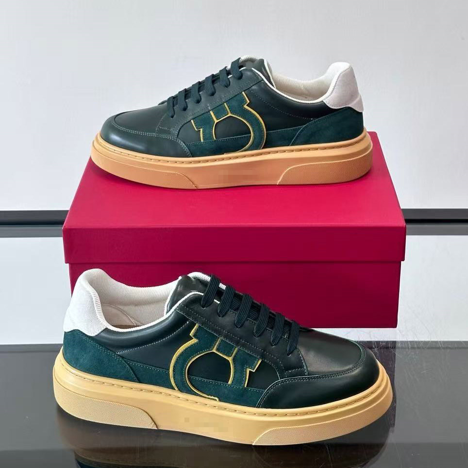 high quality designer men casual shoes luxury gancini brand mens leather rubber low leisure shoe embroidered pattern st 1.10 03