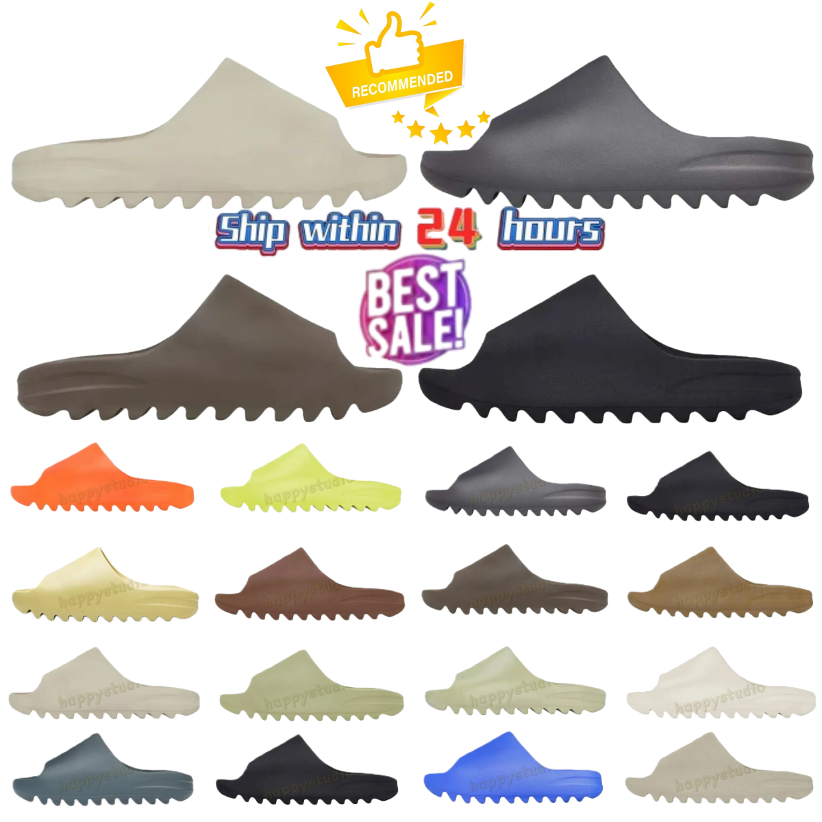 Designer slides men slippers comfortable casual slippers for men and women EVA oversized slippers retro anti slip beach shoes black gray bone white