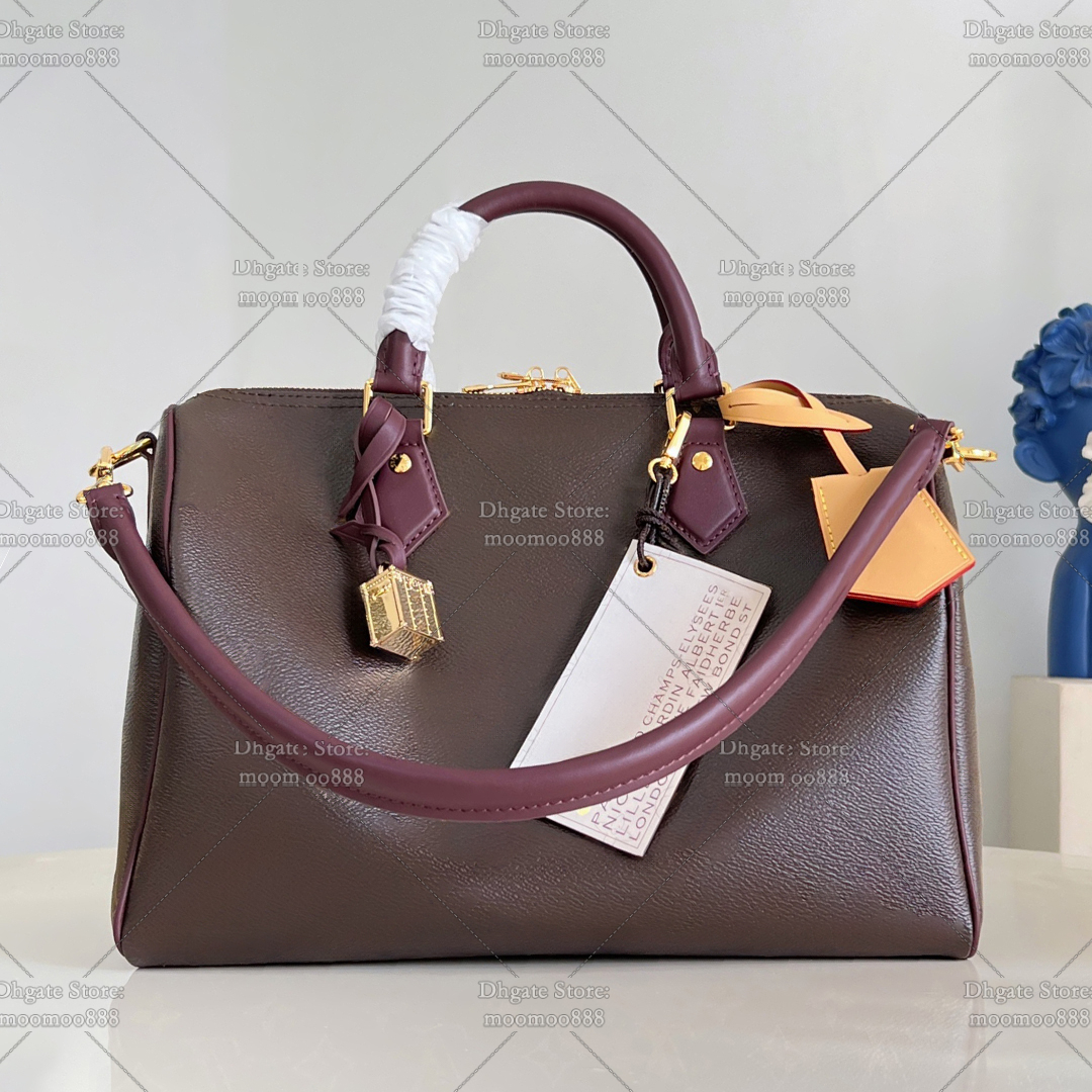 12A All-New Mirror Quality Designer Shoulder Bag Soft 30 Handle Handbags for Women Canvas Cowhide Leather Bags Brown Purse M28379