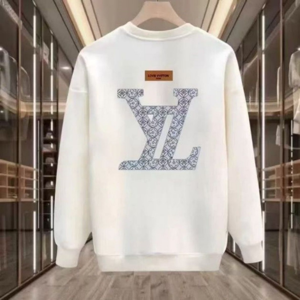 lv felpa con cappuccio autunno Primavera e Autunno nuova lettera presbite Jacquard maglione girocollo pigro e rilassato per uomo e donna con lo stes