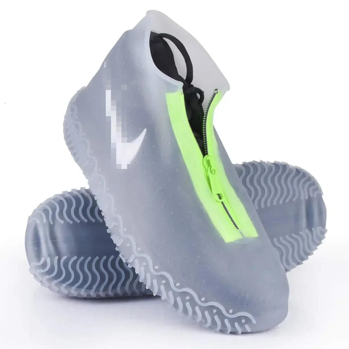 Silicone Waterproof Shoe Covers Reusable Overshoes with Zipper Resistant Rain Boots Non-Slip Washable Protection for Women Men 260106