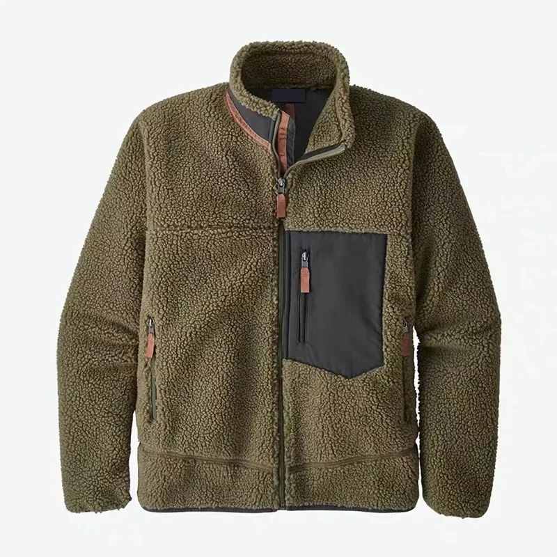 Designer Mens Fleece Jacket women Thick warm down Classic Retro autumn winter couple models lamb cashmere coat one