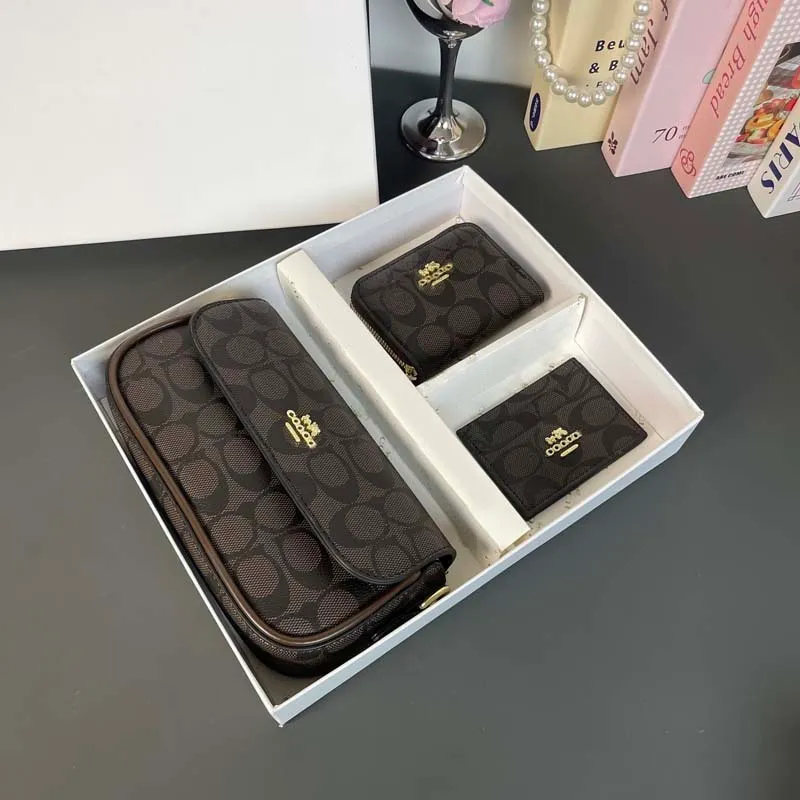 Designer Wallet Set High Quality Wallet Women Versatile Coin Purse Wholesale Crossbody Bag Set Small Square Bag Personalized Coin Purse Set 3pcs