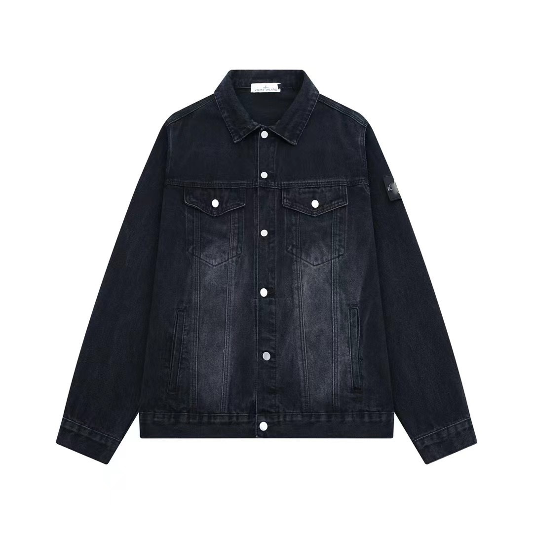 Stoneity Islendas Jacket Designer Stone Denim Jackets For Mens Retro Casual High Street Denim Coat For Women New Spring Autumn Washed Distressed Den