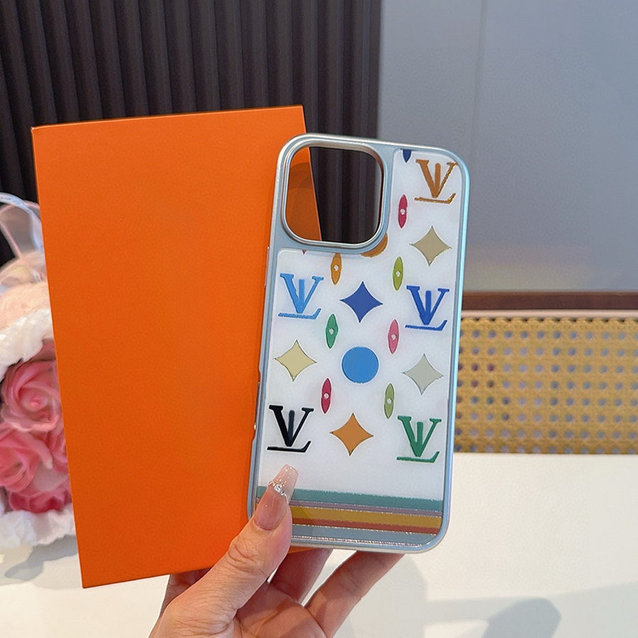 Luxury Cell Phone Cases Glass Designer Mobile Phone Cases For IPhone 17 16 15 14 13 Pro Max Fashion Leather Case Classic Back Cover Letter Case Vers