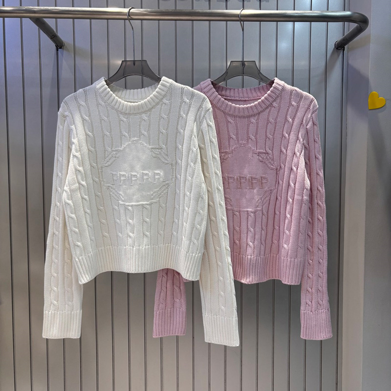 Spring Autumn Women Designer Pullover Sweaters White Loose Long Sleeve Jumpers Brand Letter Knitted Sweaters