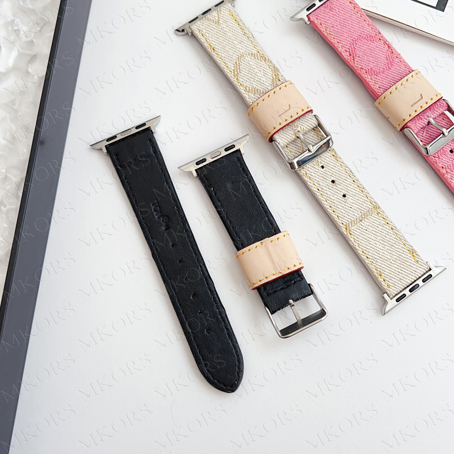Luxury Smart Watch Straps for iWatch S10 42mm 46mm 9 8 7 6 5 4 3 2 Ultra 10 Se Designer Belt Watchband Wrist Strap Bracelet 38mm 40mm 41mm 44mm 45mm