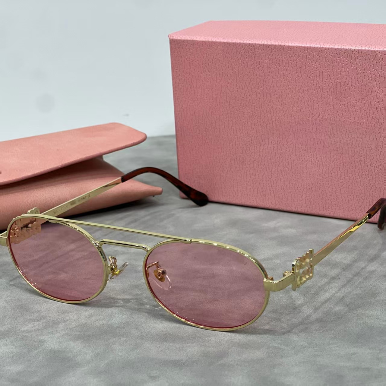 MU8035 Sunglasses Designer Sunglass yeglass Luxury Women small metal frame Oval retro Glasses Sun glass UV400 lens sun glasses Y2k