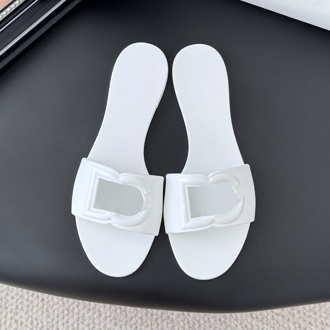 Designer Sandals Women D-Logo Interlocking Slides Rubber Slippers Ladies Flat Beach Jelly Script Blue Summer Fall Mules Outdoor Waterproof Luxury-image-986550519