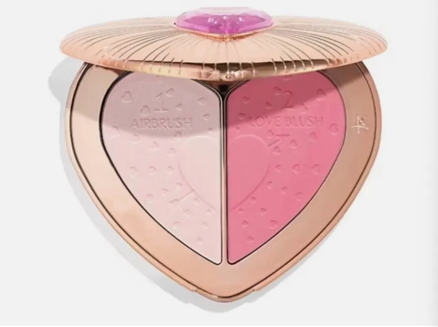 13 ml Femmes Beauté Bicolore En Forme De Coeur Soulmates Flawless Éclaircissant Blush Palette De Poudre Pour Le Visage Maquillage Rose Pêche Fard
