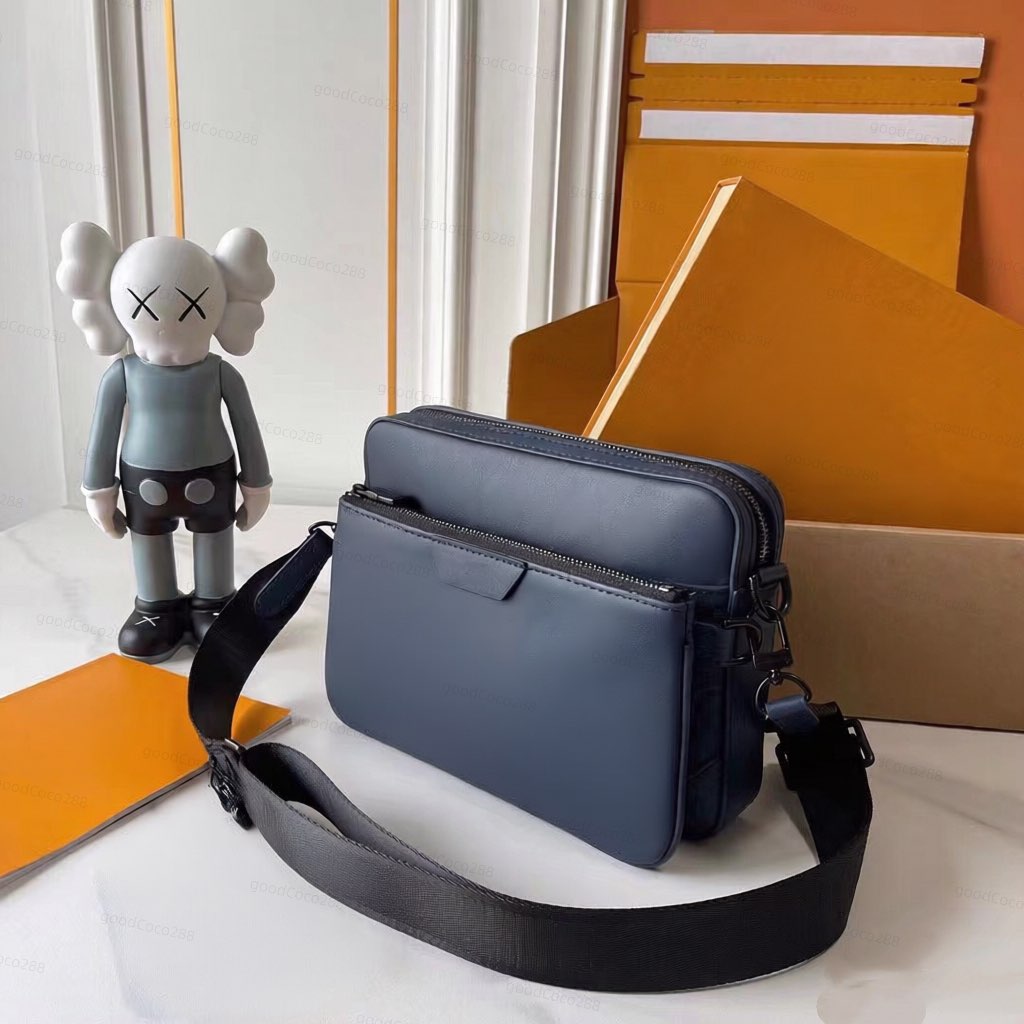 bag men Trio messenger Bag designer bag tote bags briefcases handbag shoulder bags Crossbody Bag briefcase genuine leather bag purse 7a 26713 11648