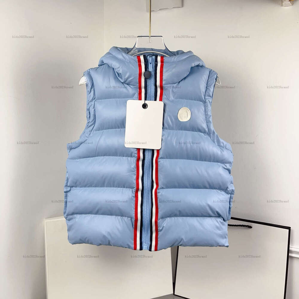 New baby vest Vertical stripe zipper design child waistcoat kids designer clothes winter boy coat Hooded girl jacket A239X07N287