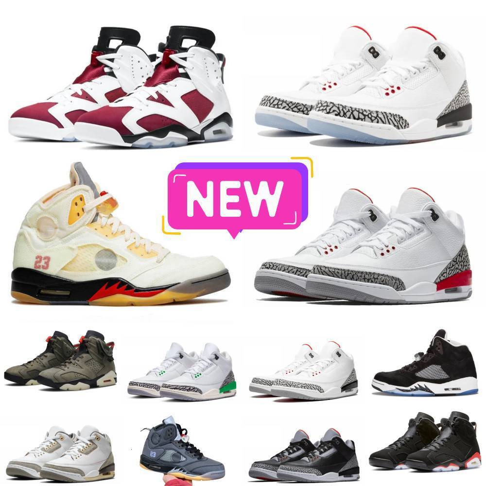 Mans 3 3S True Blue Scarpe da basket Scarpe da ginnastica Donna 5 6 6S Grigio Nero Bianco Verde Unc Cemento Sport a vela KICKS Mussola Reverse Metal
