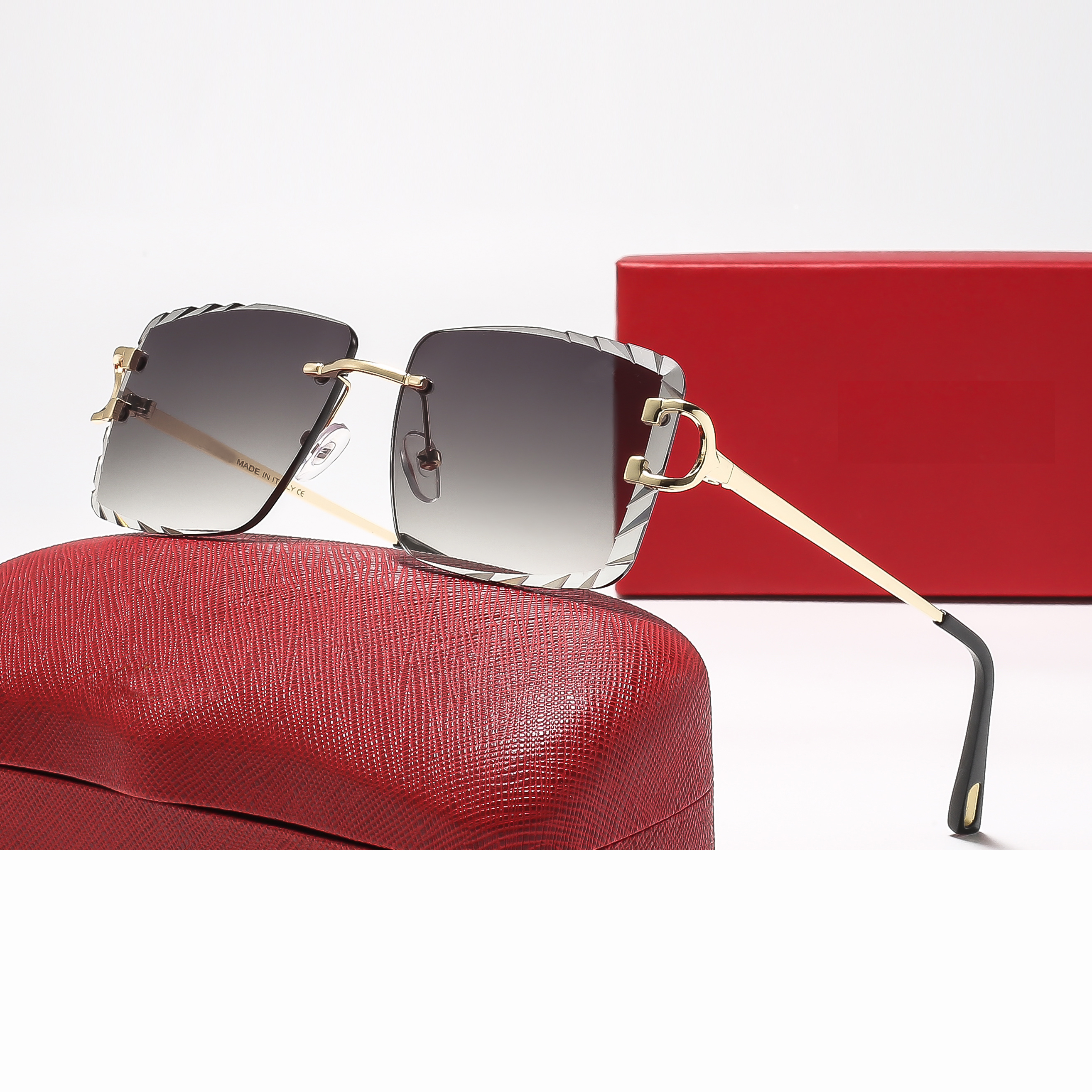 designer woman fashion Rimless Rectangle driving sunglasses cool Protect eyes uv Outdoor travel fishing man beach sun glasse wind outdoor Cycling gl
