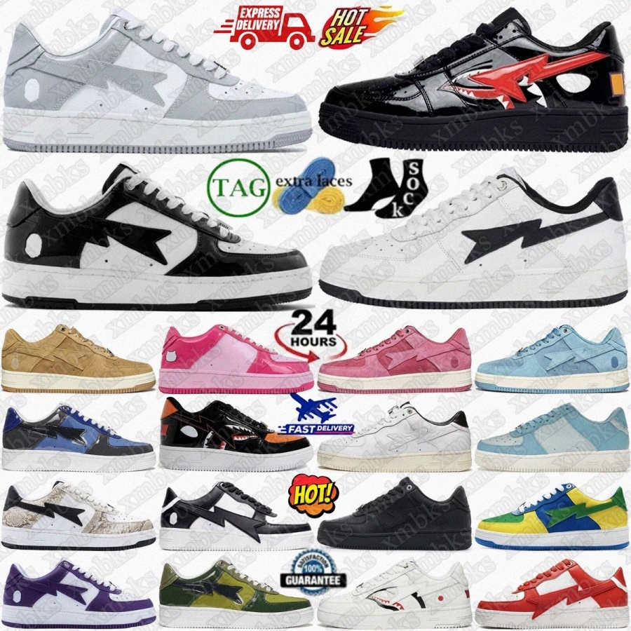 Baskets de créateurs Chaussures Bas Hommes Baskets en cuir Camo Combo Femmes Noir Blanc Bleu Rose Vert ABC Plate-forme Camouflage Pastel Skateboa