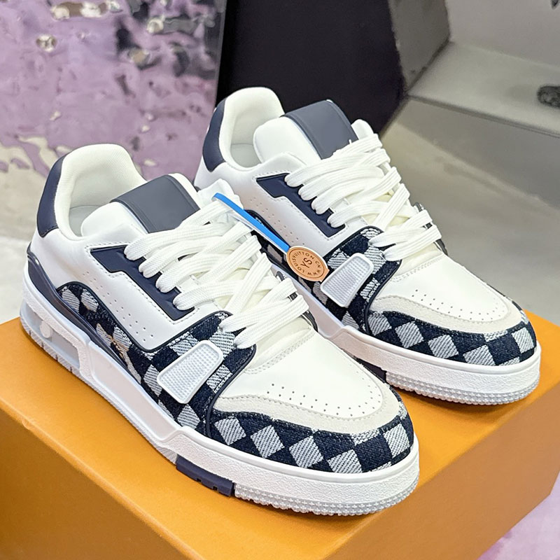 Entraîneur Baskets Designer Hommes Casual Chaussures Mode Plaid Deux tons Toile Supérieure Antidérapant Semelle En Caoutchouc À Lacets Hommes Ska