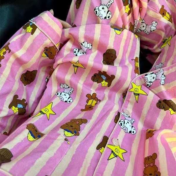 Sanrio Super cute cartoon star-shaped puppy pajama set for girls, suitable for spring and autumn, with long sleeves and long pants, perfect for a-image-1081963011