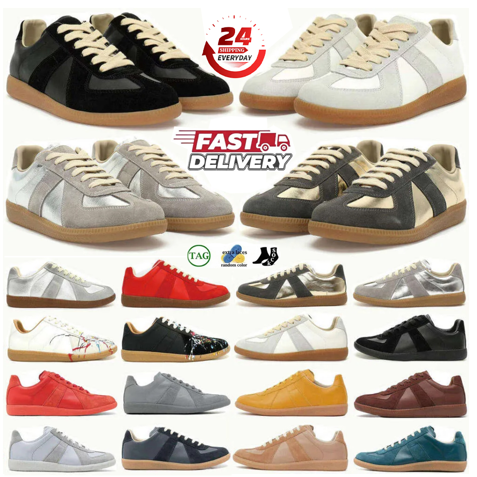 designer Shoes margela Sneakers german MM6 army gum gats Trainer paint Trainers gat Sneaker black grey white painter nude patent brown nutmeg Womens