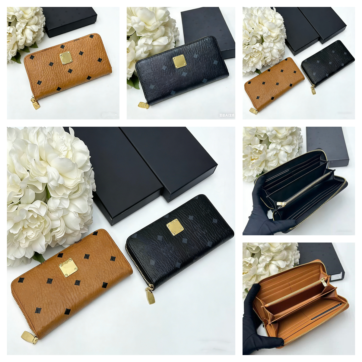 Portefeuilles de créateurs Femmes Portefeuille de haute qualité en cuir véritable Hommes Portefeuille Zipper Dames Longue bourse sacs à main véri