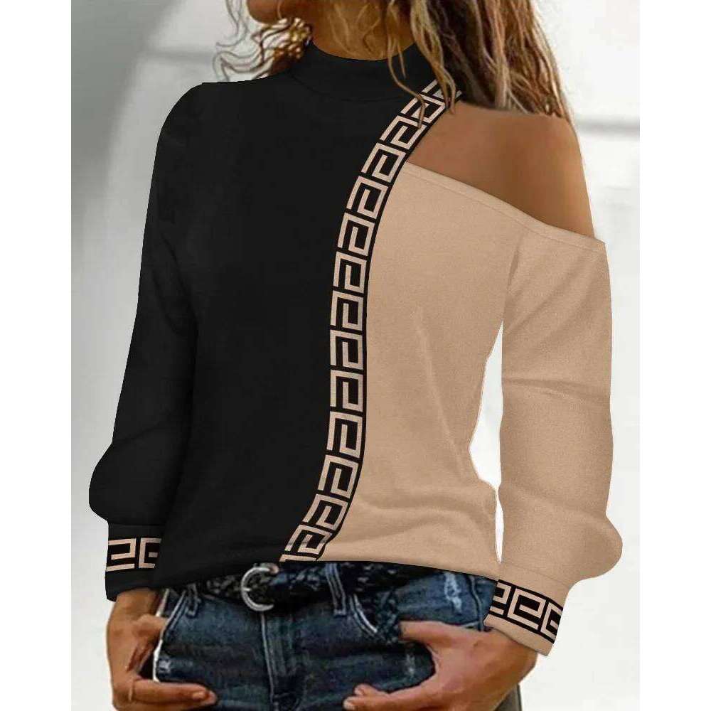 Chemisiers à manches en maille décontractés, T-Shirts à la mode pour femmes, vêtements pour femmes, épaules rosées, chemises à la mode pour femme