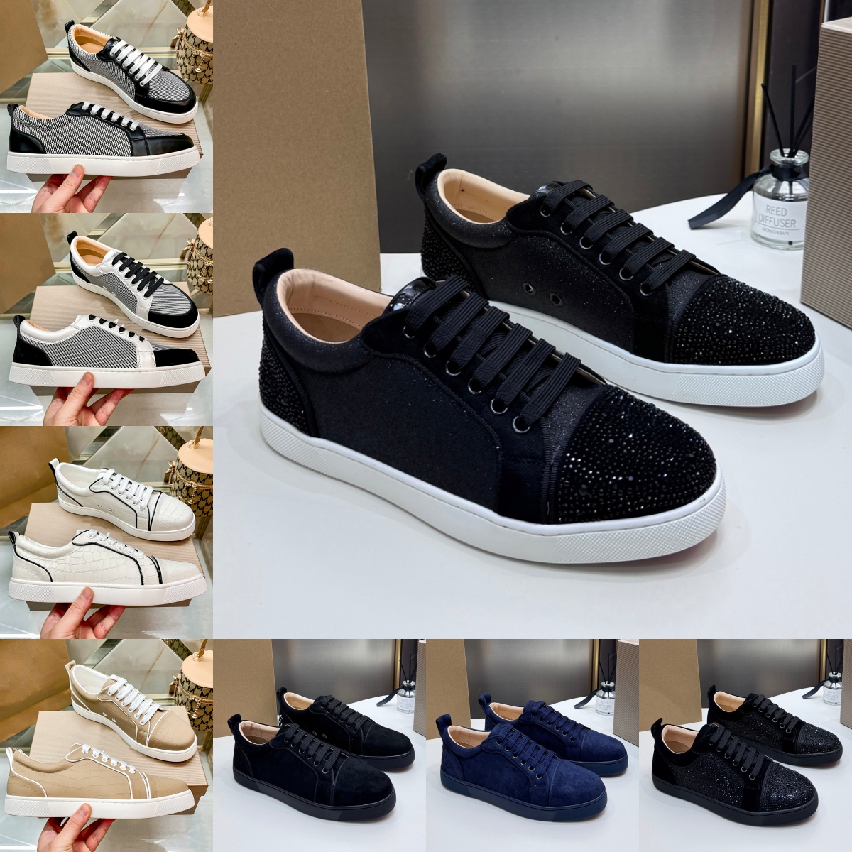 Grande taille 35-47 chaussures habillées pour hommes femmes designer sneaker en cuir suède noir blanc plate-forme décontractée baskets dame de lu