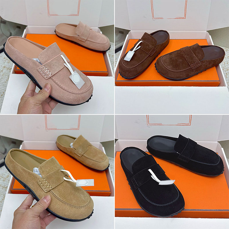 Designer de luxe Hommes Daim Mix Mule Exquis Dames Rose Go Mules H261141 Mocassins à fond plat Femmes Designer Chaussures Couple Casual Mix Sanda