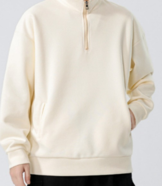 a618 Men Long-sleeved Autumn and Winter Heavy Loose Solid Color Lapel Youth Casual