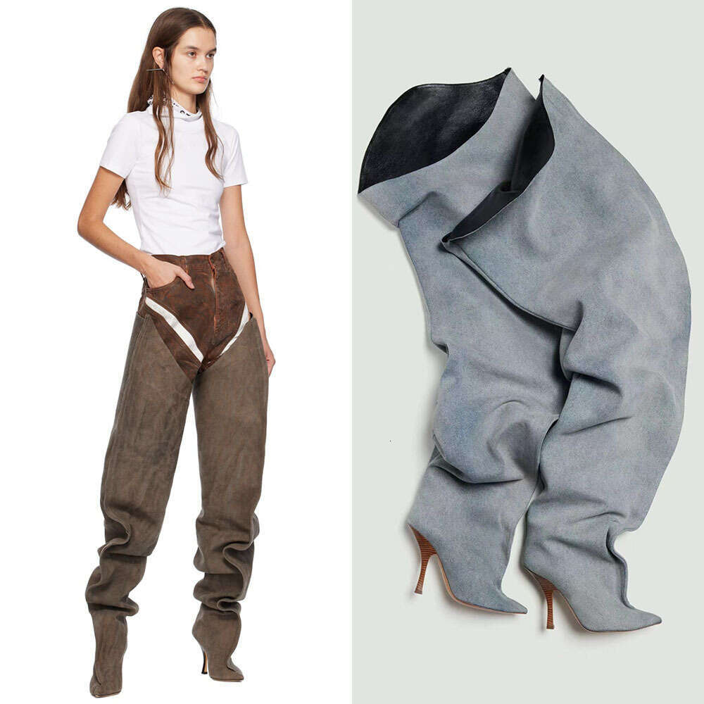 2025 European and American Runway Style Pointed Toe Over-the-Knee High Fashion Sexy Nightclub Hot Girl Leg Plus Size Women's Boots Trendy