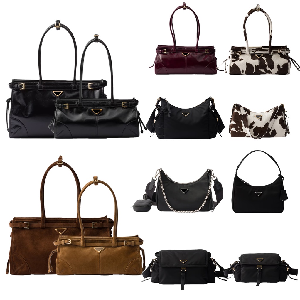 Designer bags suede tote bag Luxury leather bonnie soft lux bag Womens mens Re Edition 2000 2005 Recycled Nylon Handbag Explore bag fashion half moo