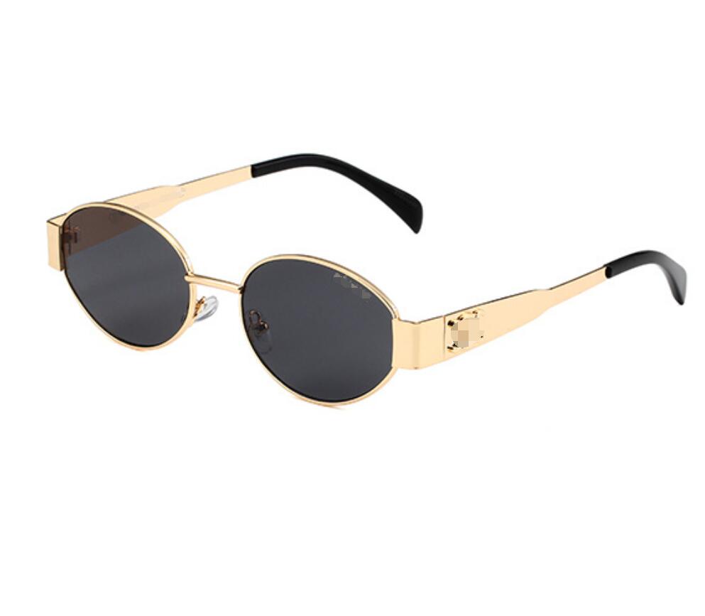 Sunglasses For Women Oval Frame Designer Sunglasses 40235 Women Metal Mirror Legs Green Lens Sunglasses Retro Small Round Frame Sexy Little Women Gl