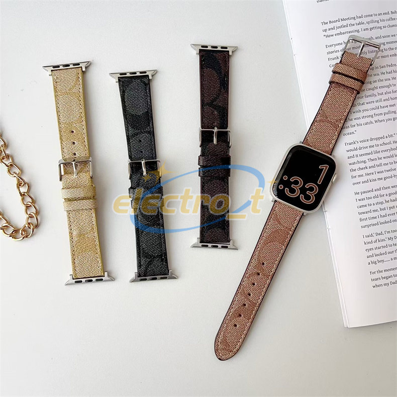 Luxury Fashion Apple Watch Band 38 40 41 42 44 45 46 49 mm Leather Smart Watch Strap Wristband For Smartwatch watch Ultra 3 2 Series 11 10 9 8 7 6 5