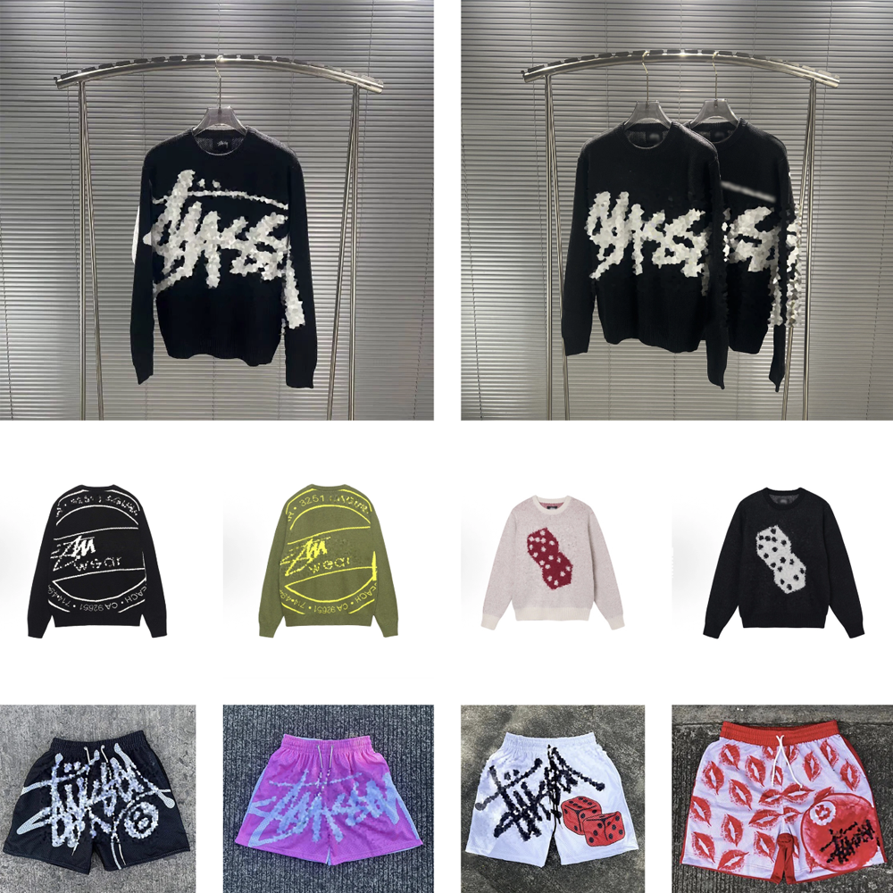 Men's Knit Sweaters Designer High Street Letter Embroidery Sweaters STU Unisex Cotton Long Sleeve Versatile and Stylish Autumn and Winter