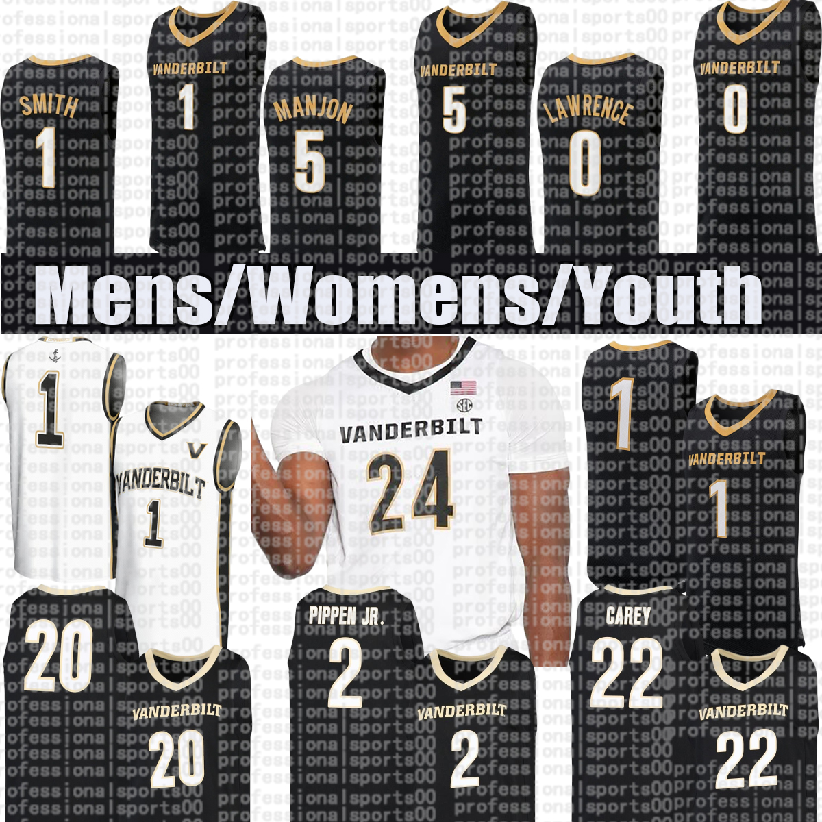 Vanderbiltcollege Commodore Jersey #2 Miles #3 Tanner #5 Nickel #99 McGlockton #13 Washington Basketball Jerseys