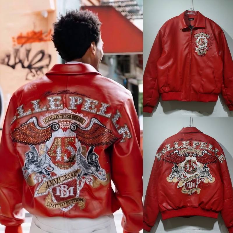 The designer has designed a high-quality leather jacket, a diamond-encrusted eagle skin jacket, a wide sheepskin jacket with windproof properties, a