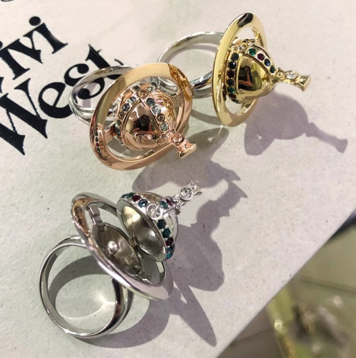 Band Rings Women Ring Designer three dimensional Saturn ring Simple elegant saturn diamond ring Gold silver openable enjoyable ring Classic